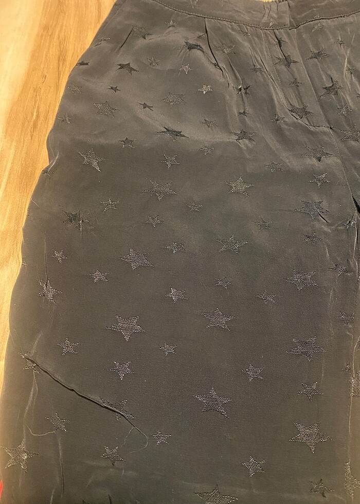 Saten yıldız desenli pantolon - Görsel 5