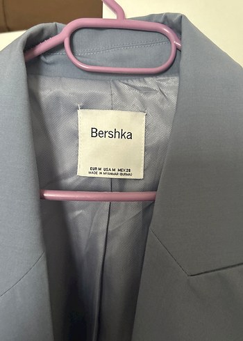 m Beden Bershka Mavi Kadın Ceket - Regular Fit, Düğmeli