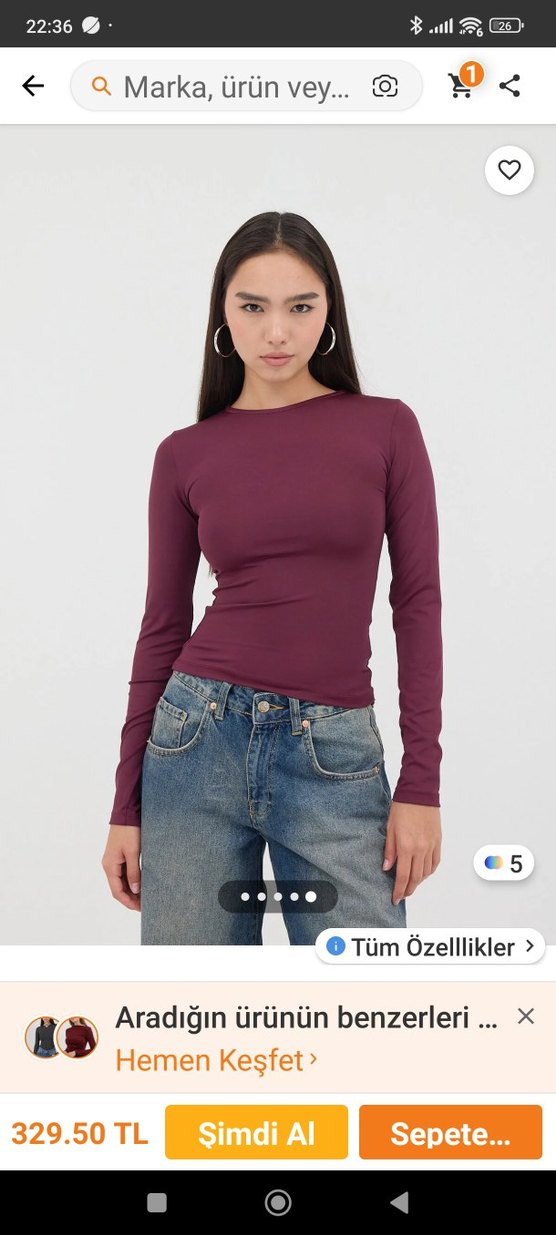 Bordo Uzun Kollu Dar Kesim Kadın Bluz - Görsel 2