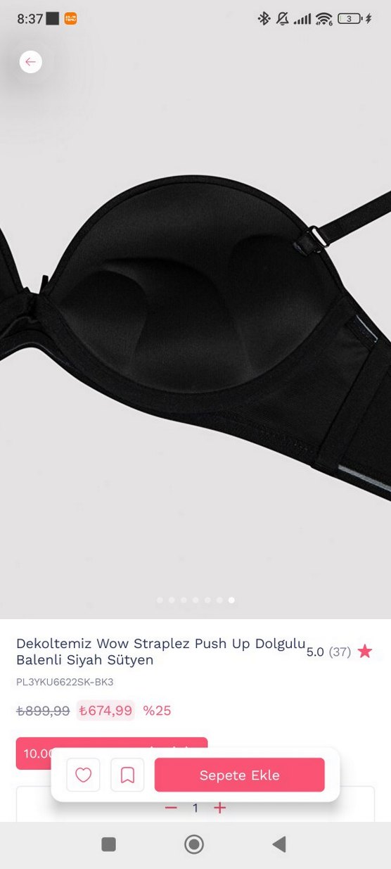 Penti siyah dogulu push up sudyen - Görsel 3
