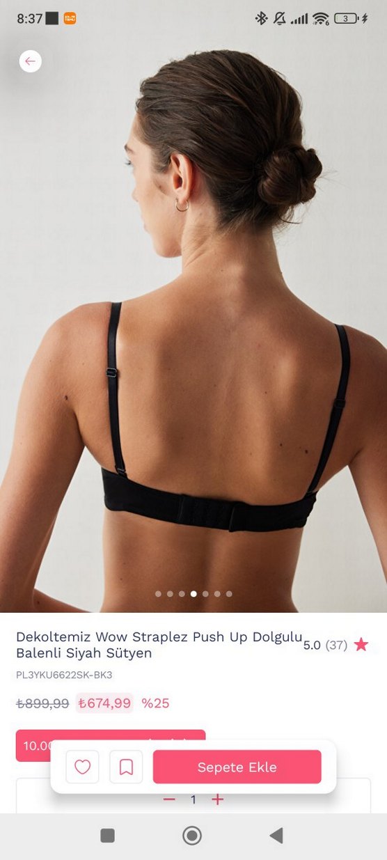 Penti siyah dogulu push up sudyen - Görsel 4