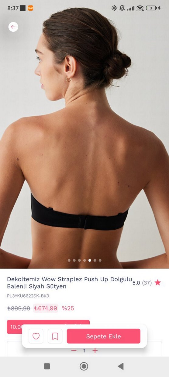 Penti siyah dogulu push up sudyen - Görsel 5