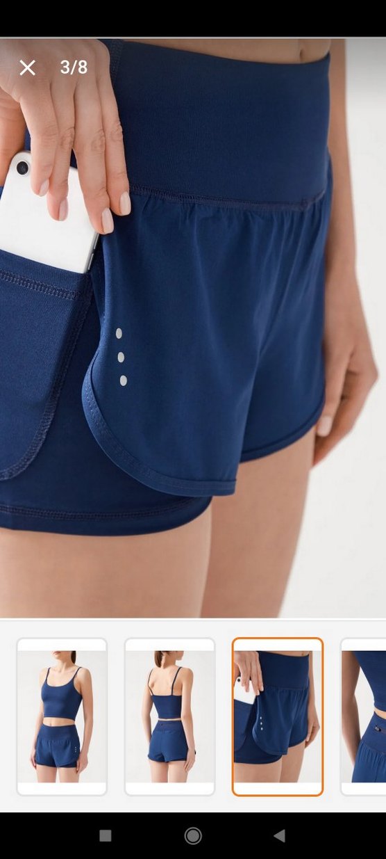 Kadın Lacivert Mini Spor Şort - Görsel 3