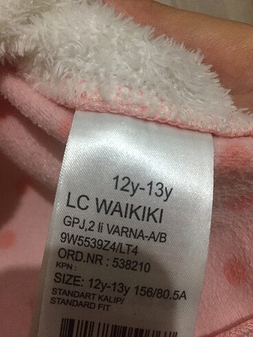 12-13 Yaş Beden Kız çocuk pijama takımı