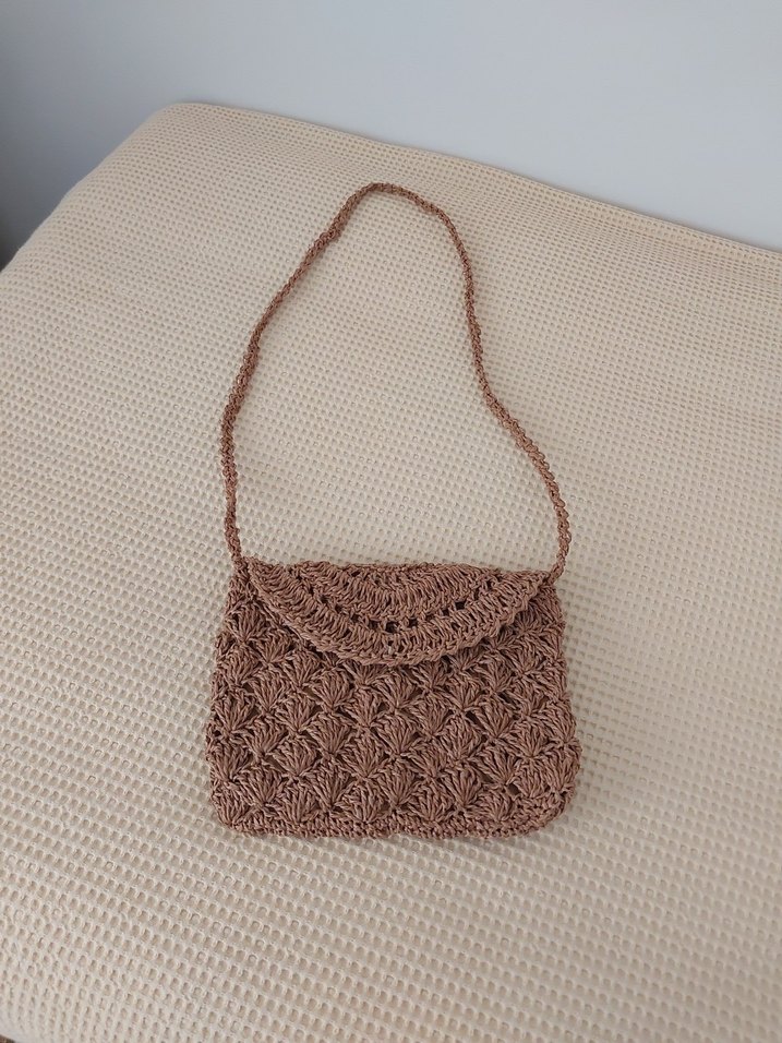 Bej Örgü Dantel Detaylı Bohem Kadın Çanta - Görsel 4