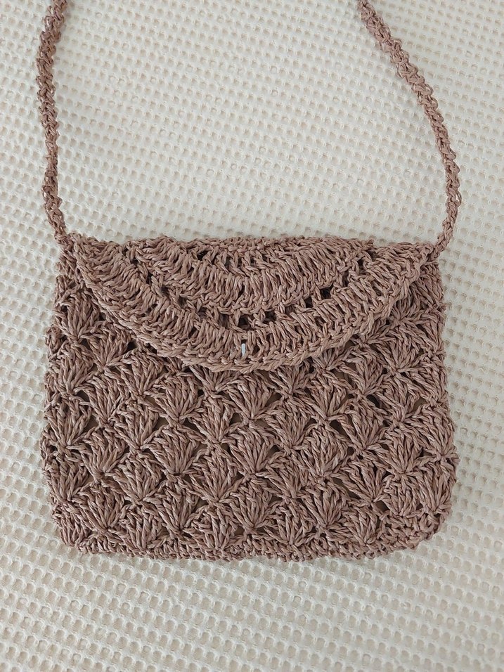 Bej Örgü Dantel Detaylı Bohem Kadın Çanta - Görsel 5