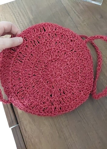 Beden bordo Renk Kağıt ip orgu çanta