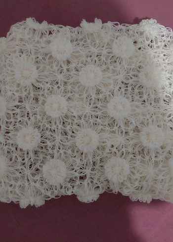 Elde Örülmüş Beyaz Bohem Motifli Dantel - Görsel 3