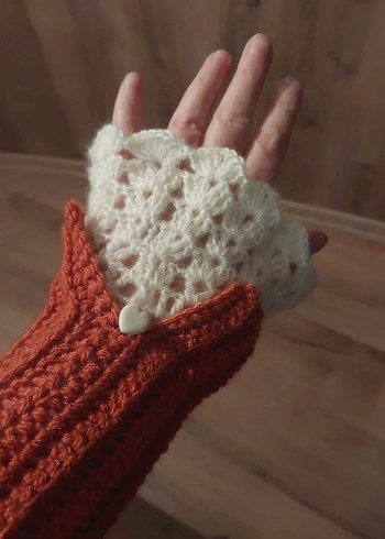 Bohem Tarzı Örgü Kadın Eldiveni - Görsel 2