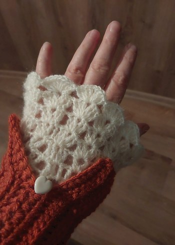 Bohem Tarzı Örgü Kadın Eldiveni - Görsel 3