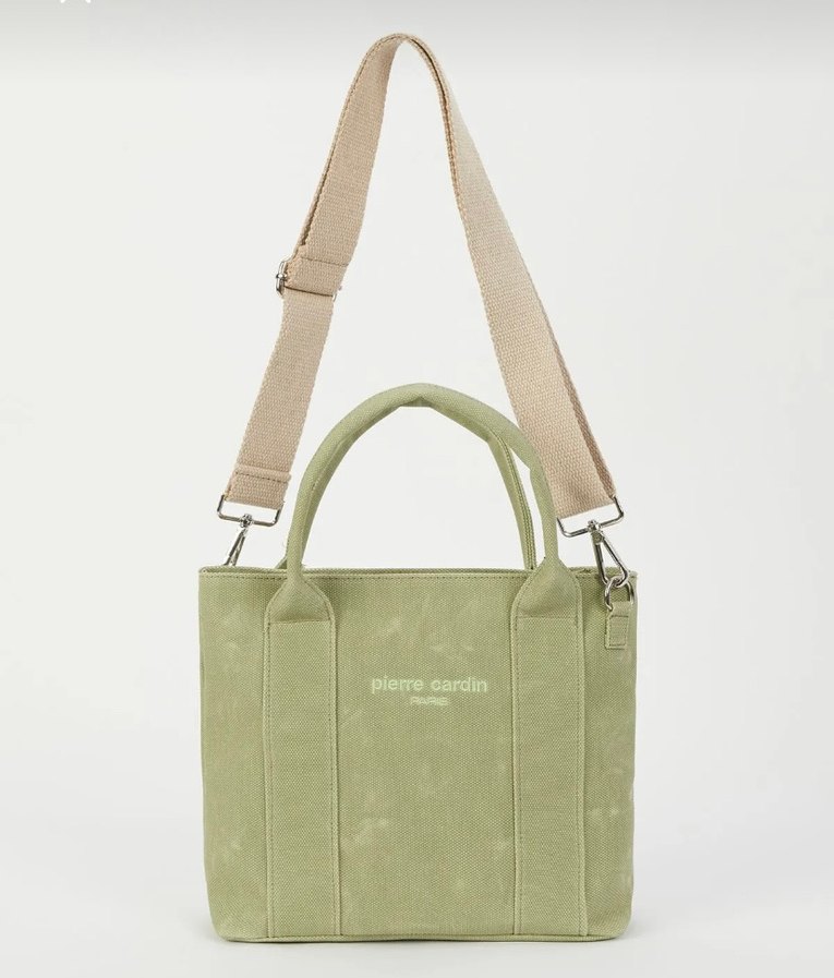 Yeşil Fermuarlı Kadın  kanvas Çantası - Görsel 2
