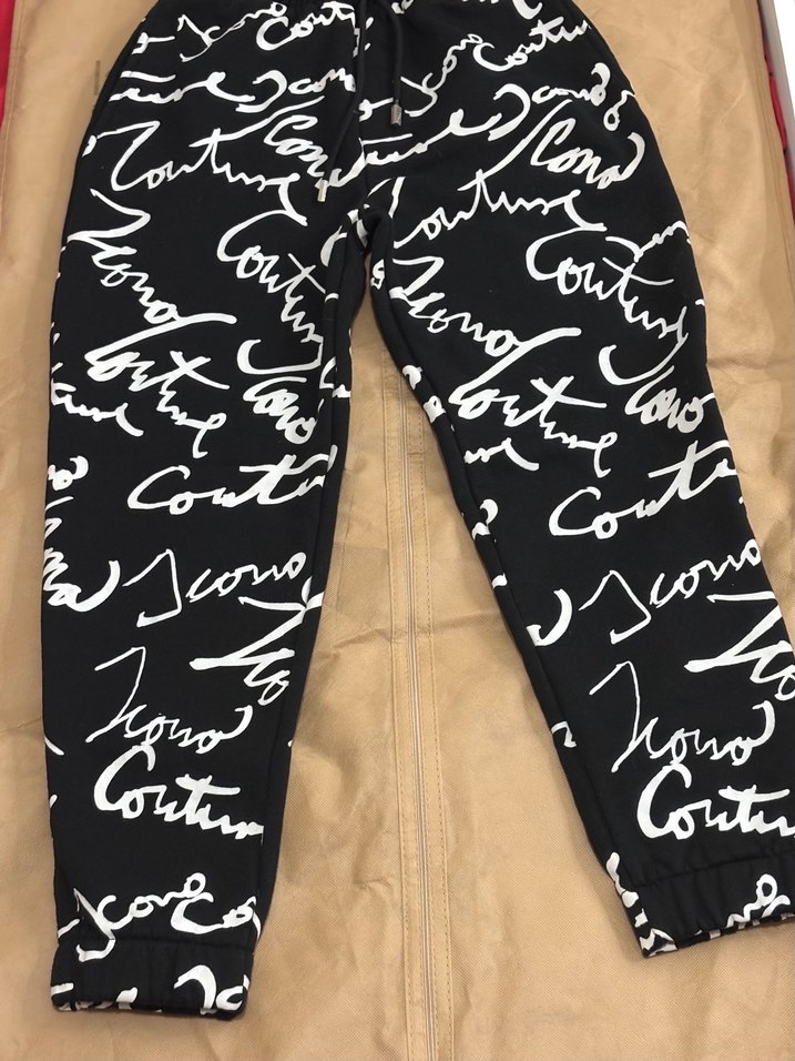 Siyah Baskılı Rahat Kadın Eşofman Altı - Görsel 2