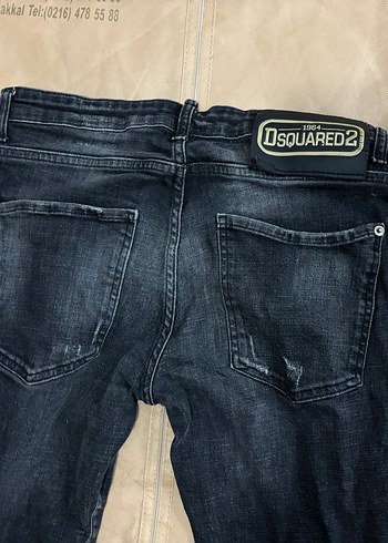 Dsquared Erkek Siyah, bol kesim, tokalı erkek kot pantolon - Görsel 3