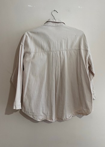 Bej Kot Düğmeli Kadın Gömlek - Görsel 2