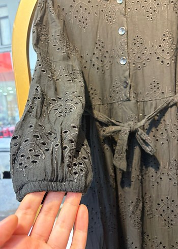 Fisto düğmeli beli kuşaklı elbise - Görsel 3