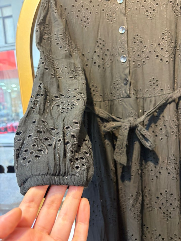 Fisto düğmeli beli kuşaklı elbise - Görsel 3