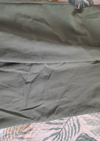 11-12 Yaş Beden yeşil Renk kiz cocuk yesil keten kot karışımı pantolon