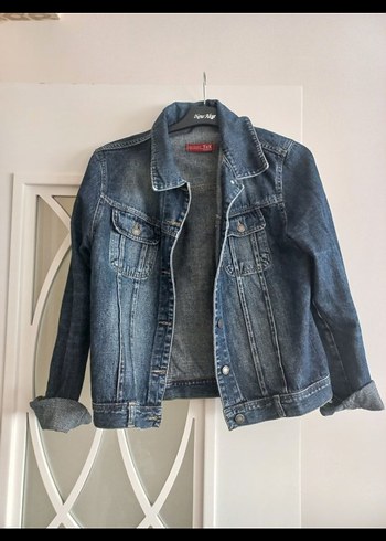 Düğmeli Kadın Mavi Denim Kot Ceket