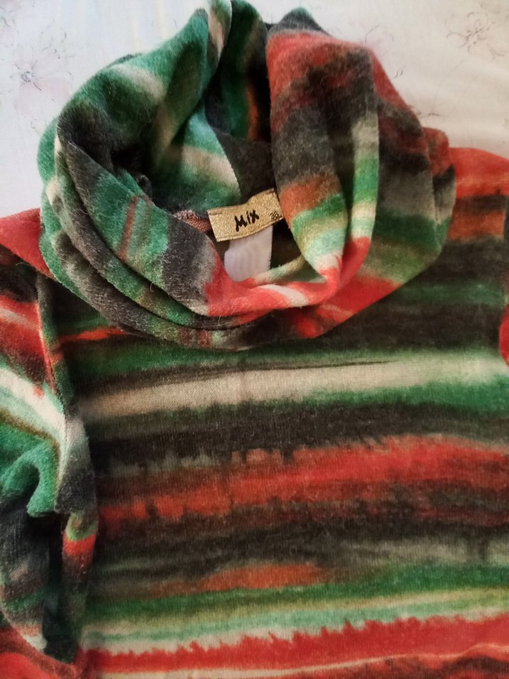 Kadın Çok Renkli Triko Elbise - Görsel 2