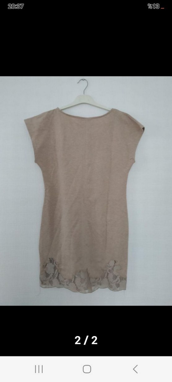 bej s/36 zara günlük elbise - Görsel 2