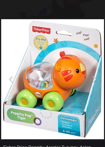 Fisher Price Turuncu Renkli Çekmeli Oyuncak Aslan