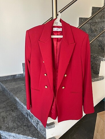 s Beden Mango kırmızı blazer ceket