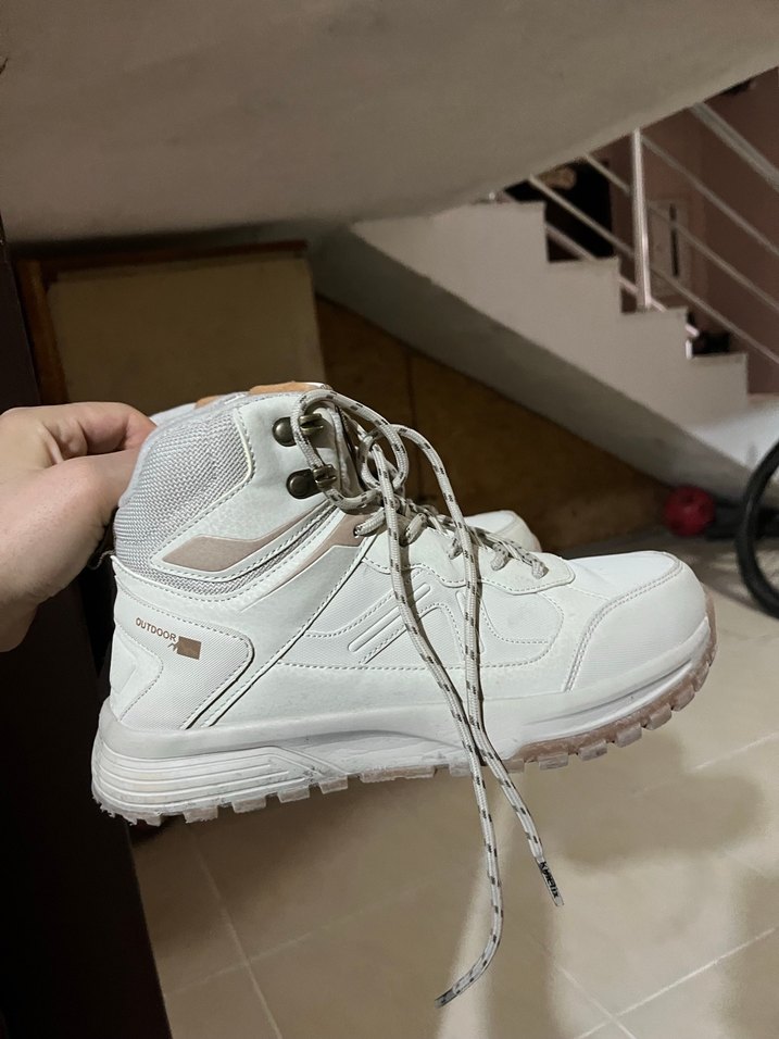 Bej Bağcıklı kadın Outdoor Ayakkabı - Görsel 3