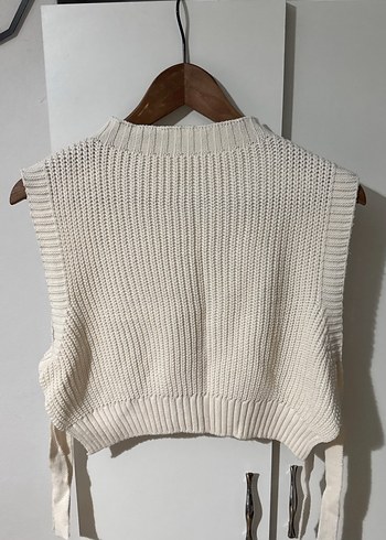 Bohem Beyaz Boğazlı Örgü Süveter - Görsel 2