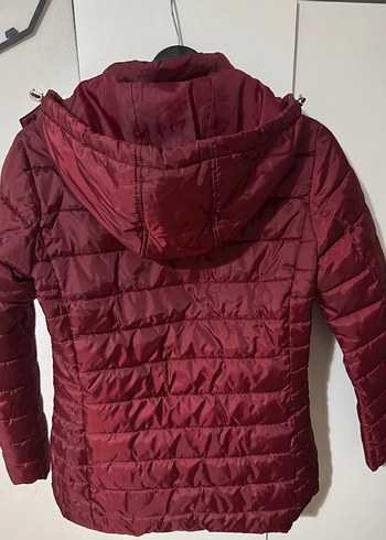 Bordo Fermuarlı Kadın Kış Montu - Görsel 2