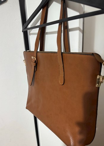 Kahverengi Deri Kadın Omuz Çantası - Görsel 2