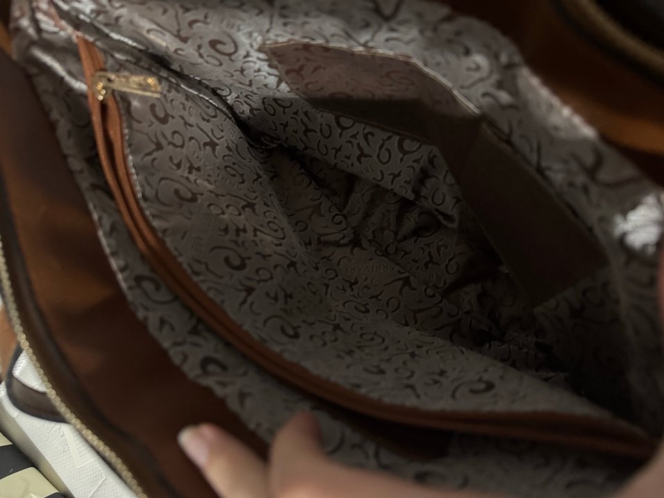 Kahverengi Deri Kadın Omuz Çantası - Görsel 3