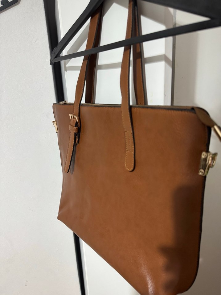 Kahverengi Deri Kadın Omuz Çantası - Görsel 2