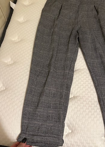 Kadın Gri Pilili rahat Kumaş Pantolon - Görsel 3