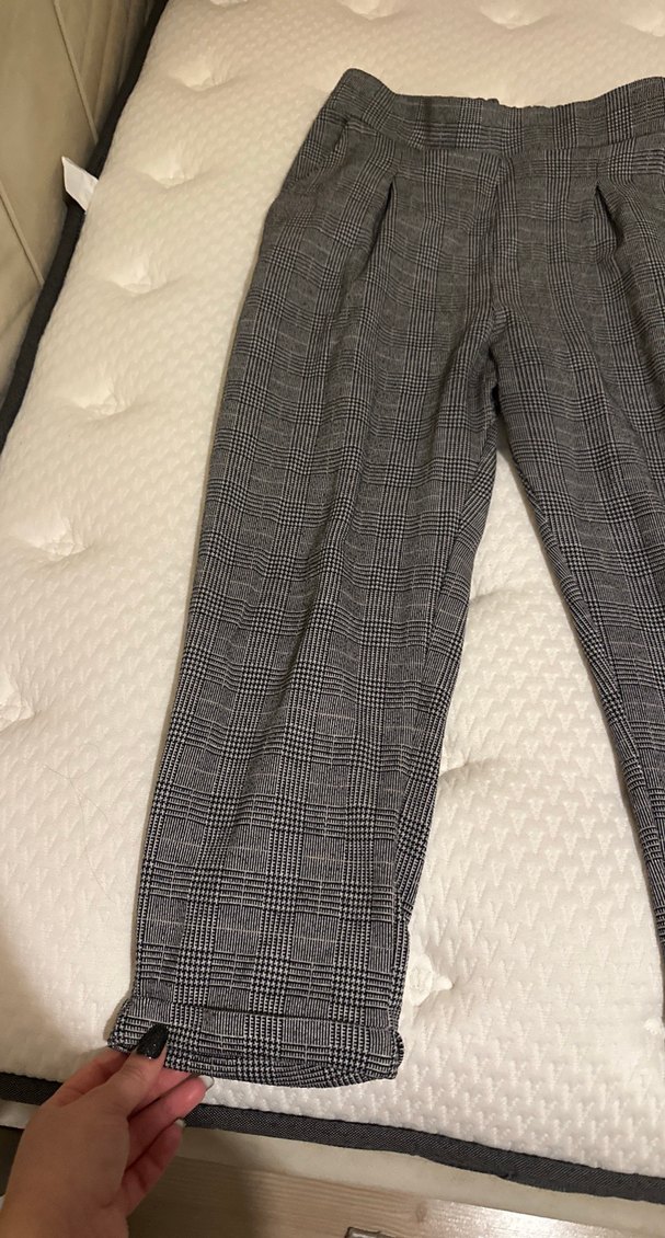 Kadın Gri  Pilili rahat  Kumaş Pantolon - Görsel 3