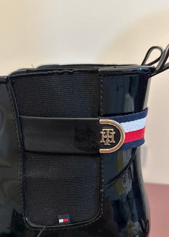 Tommy hilfiger yağmur botu Siyah Rugan Tokalı Yüksek Topuklu - Görsel 2