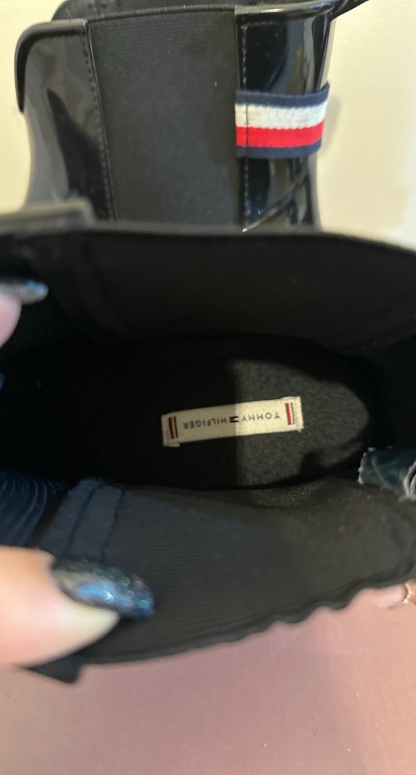 Tommy hilfiger yağmur botu Siyah Rugan Tokalı Yüksek Topuklu - Görsel 4