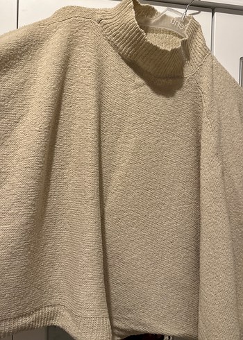 Bej Kadın Triko Boğazlı crop top Kazak - Görsel 2