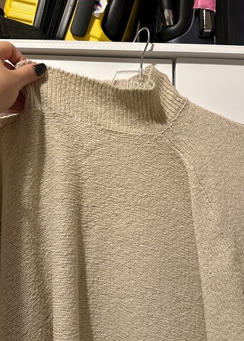 Bej Kadın Triko Boğazlı crop top Kazak - Görsel 4