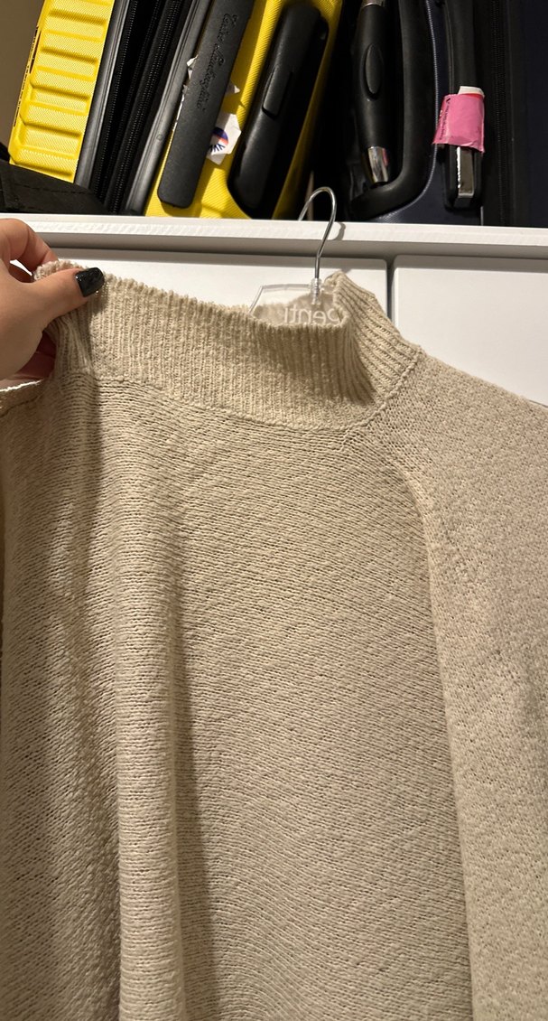 Bej Kadın Triko Boğazlı crop top Kazak - Görsel 4