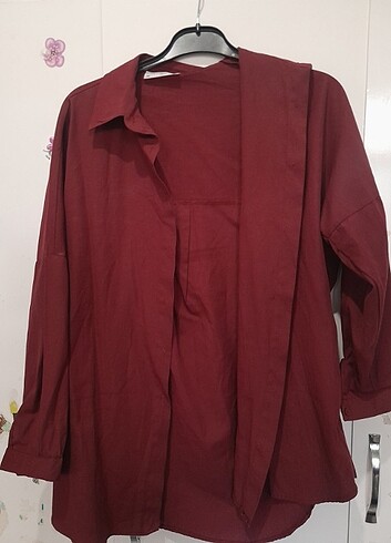 Bordo oversize gomlek
