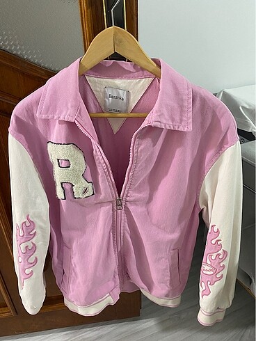 xs Beden pembe Renk BERSHKA KOLEJ CEKET XS