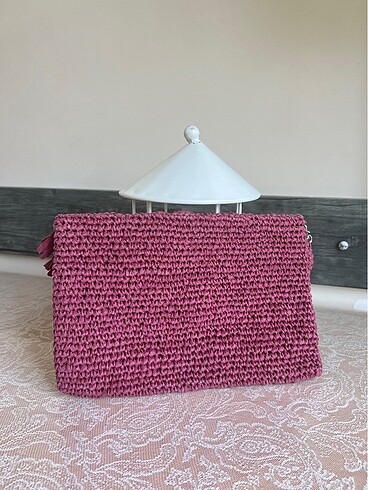  Beden mor Renk El örgüsü clutch çanta