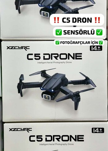XZCYRC C5 Sensörlü Hava Fotoğrafçılığı Dronu