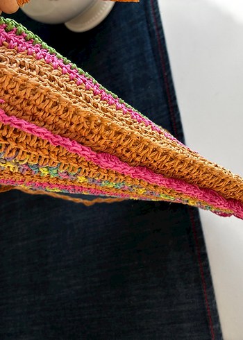 Renkli Örgü Bohem Kadın Çanta - Görsel 2