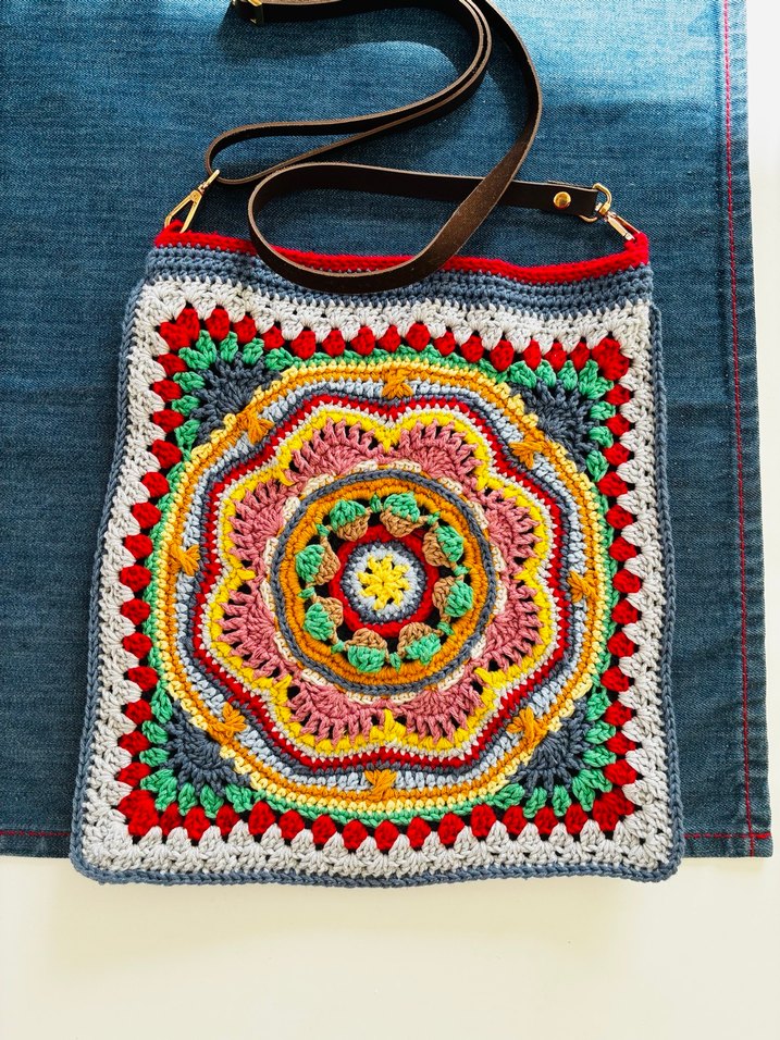 Renkli Örgü Bohem Kadın Çanta - Görsel 2