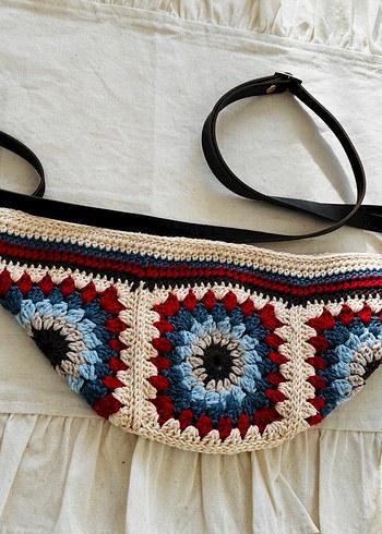 Renkli Örgü Bohem Kadın Çanta - Görsel 3