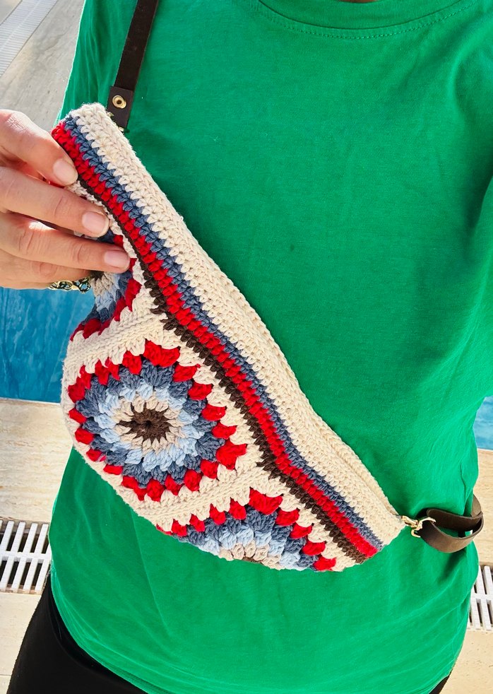 Renkli Örgü Bohem Kadın Çanta - Görsel 2