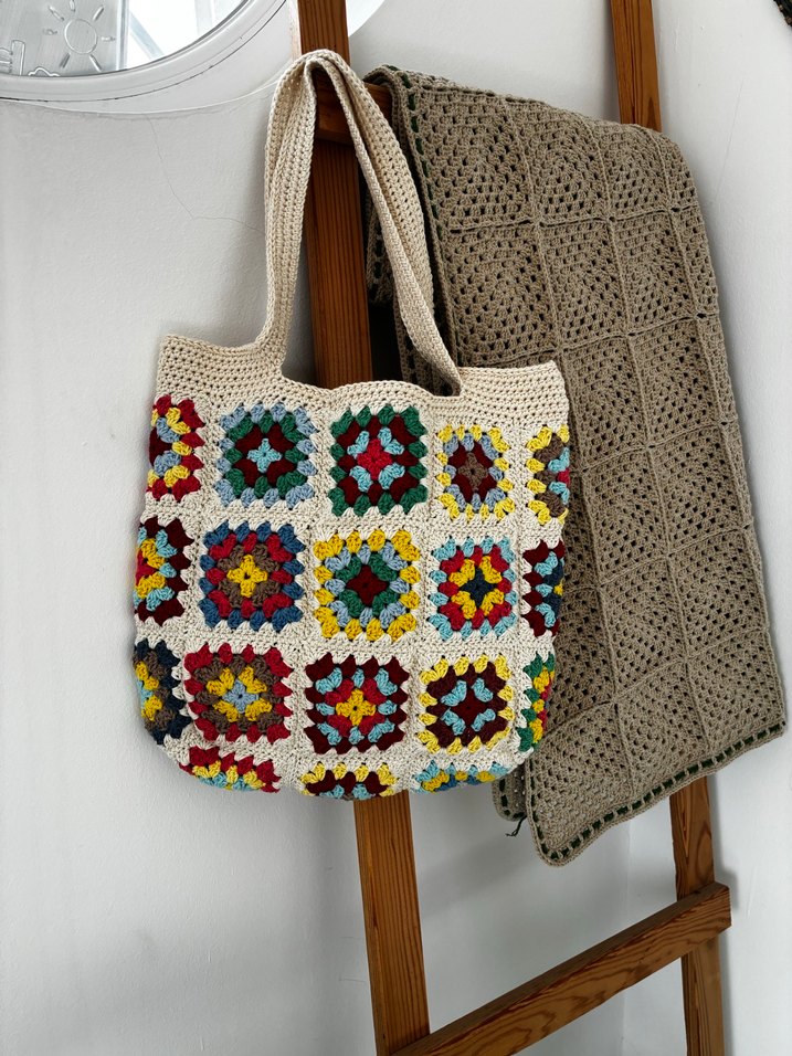 Renkli Örgü Bohem Kadın Çanta - Görsel 2