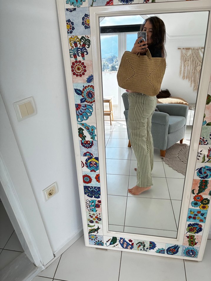 Bej Örgü Kadın Çantası - Görsel 2