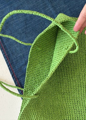 Örgü Yeşil Kadın Çanta - Görsel 2